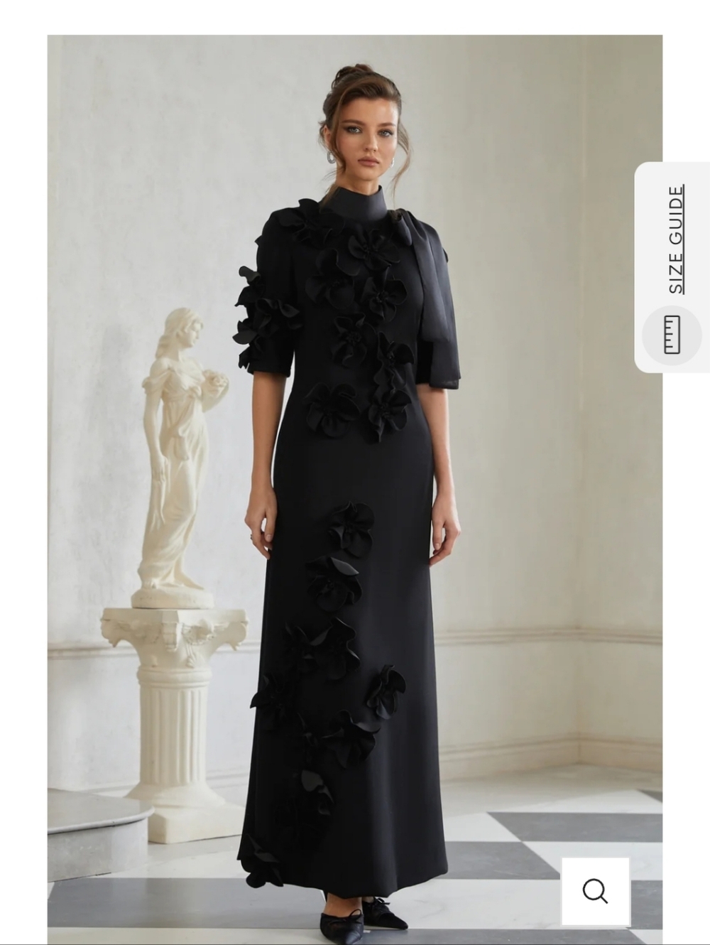Miss Rosier Isidora Black Bowknot Floral Maxi Dress New in Original Packing